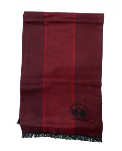 SCIARPA LA MARTINA UNISEX UOMO DONNA Cm 30X180 LOGO RICAMO CON FRANGE BORDEAUX