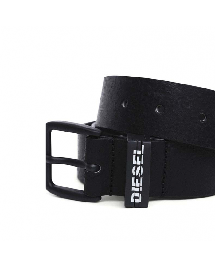 CINTURA UOMO PELLE DIESEL B-ARQUA FIBBIA LOGO PELLE EFFETTO CONSUMATO BLACK
