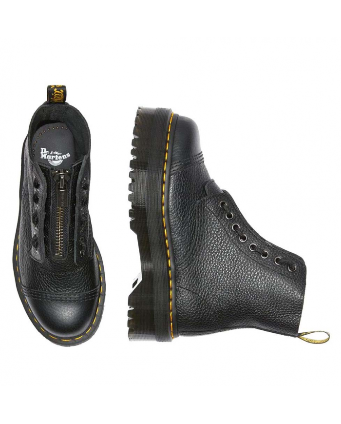 ANFIBIO DONNA UNISEX UOMO Dr MARTENS SINCLAIR PLATFORM AUNT SALLY LEATHER BLACK