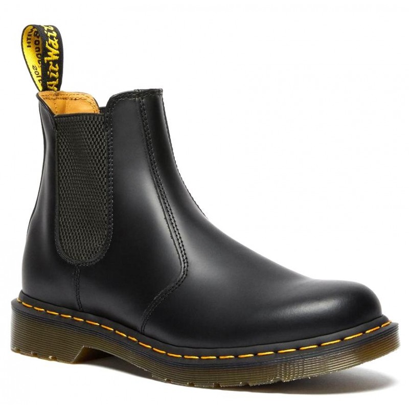 Stivaletto Donna Unisex Uomo Dr Martens 2976 YS Beatles Chelsea Boot Smooth  Lether Black