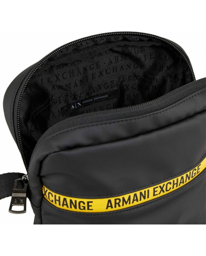 BORSELLO UOMO ARMANI EXCHANGE BODYBAG LOGO BLACK.
