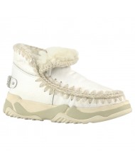 Stivaletto Donna Mou Eskimo Trainer Logo Rhinestone Leather White