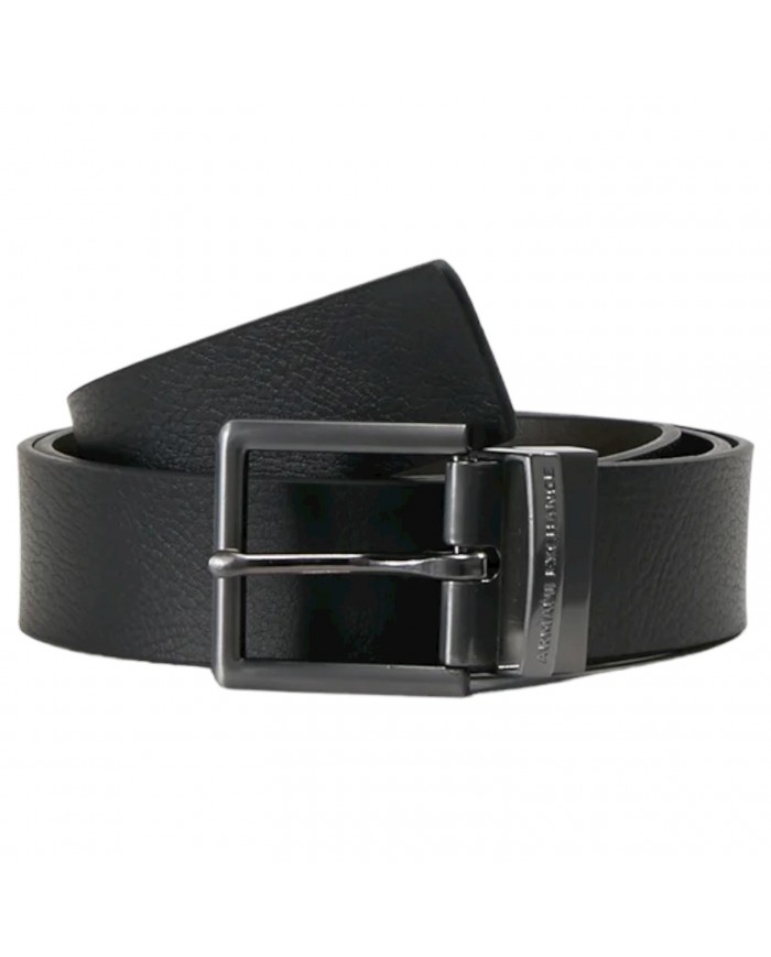 Cintura Uomo Armani Exchange Logo Reversibile Leather Black & Brown