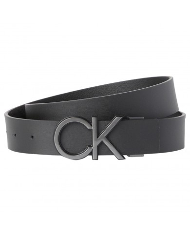 Cintura Uomo Calvin Klein Ck Logo Reversibile Leather Black