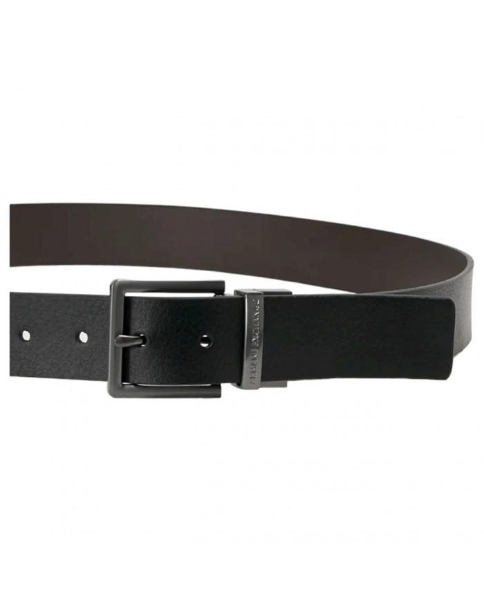 Cintura Uomo Armani Exchange Logo Reversibile Leather Black & Brown