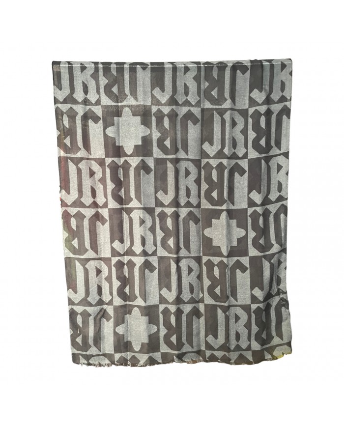 Sciarpa Donna John Richmond Uomo Sciarpa Leggera Logo JR Grigio Nero