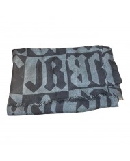 Sciarpa Donna John Richmond Uomo Sciarpa Leggera Logo JR Grigio Nero