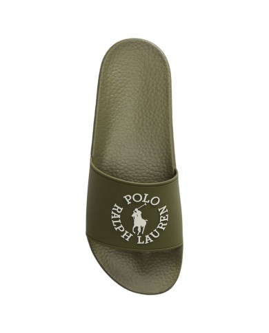 Ciabatta Uomo Polo Ralph Lauren  con Logo in Eva Verde Salvia
