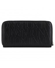 Portafoglio Donna Armani Exchange Logo Rialzato Leather Black