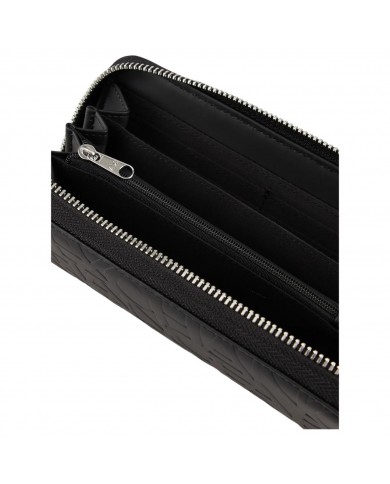 Portafoglio Donna Armani Exchange Logo Rialzato Leather Black