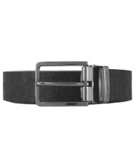 Cintura Uomo Armani Exchange Logo Impresso Leather Black