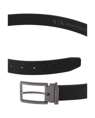 Cintura Uomo Armani Exchange Logo Impresso Leather Black