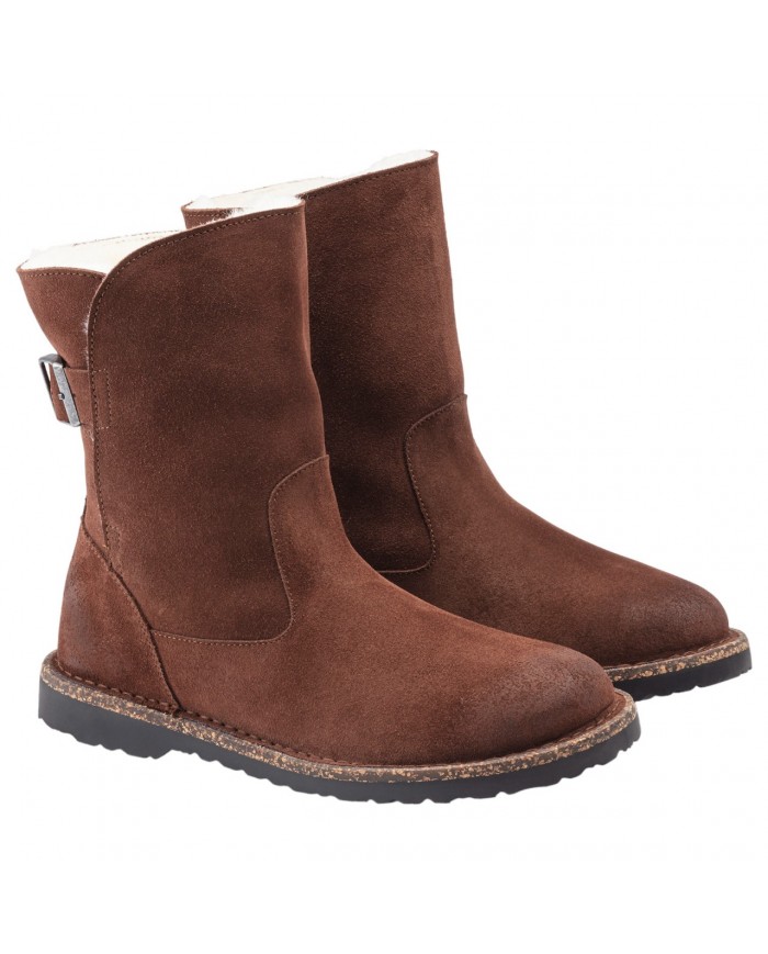 Stivaletto Birkenstock Donna Uppsala Shearling Pelliccia Suede Espresso Brown