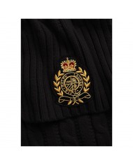 Sciarpa Donna Ralph Lauren A Trecce Con Stemma Black