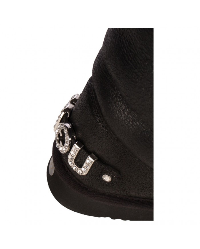 Stivale Donna Mou Eskimo 40 Rhinestones Logo Leather Black