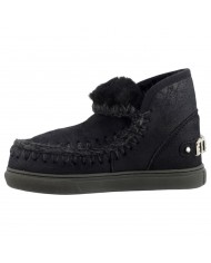 Stivaletto Donna Mou Eskimo Sneaker Rhinestone Logo Leather Black