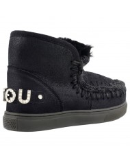 Stivaletto Donna Mou Eskimo Sneaker Rhinestone Logo Leather Black