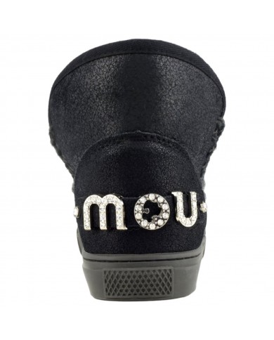 Stivaletto Donna Mou Eskimo Sneaker Rhinestone Logo Leather Black