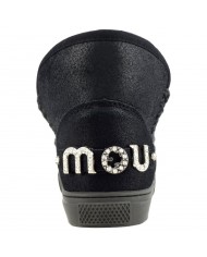 Stivaletto Donna Mou Eskimo Sneaker Rhinestone Logo Leather Black