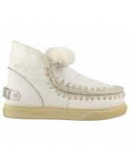 Stivaletto Donna Mou Eskimo Sneaker Rhinestone Logo Leather Waxi White