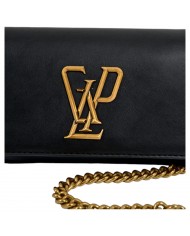 Mini Tracolla Gaelle Donna G L P Logo Mini Shoulder Strap Leather Black