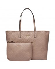 Shopper Guess Donna Power Play 4G Logo Impresso Leather Rosewood