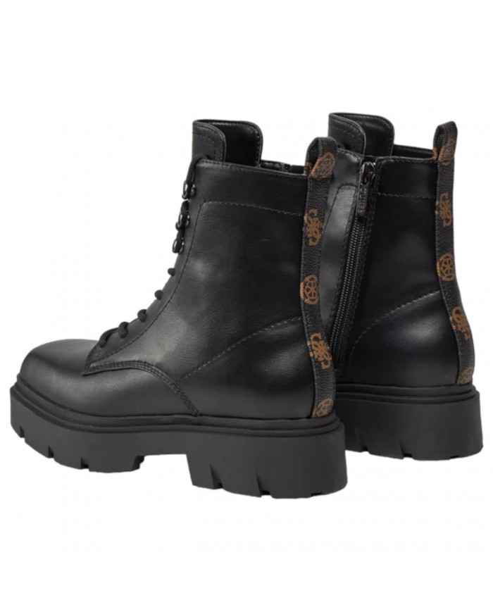 Stivaletto Donna Guess Ramsey Punta Quadrata Anfibio  Leather Black