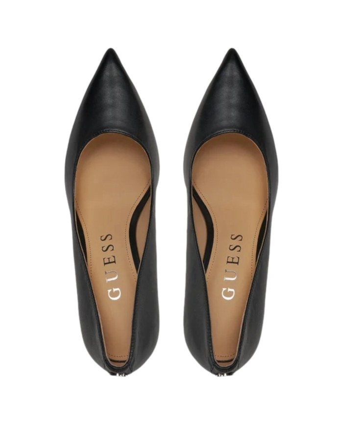 Decollete Donna Guess Rica 7 Punta Tacco 9 Cm Leather Black