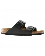 Sandalo Donna Uomo Unisex Birkenstock Arizona Birko Flor Doppia Fascia in Pelle Black