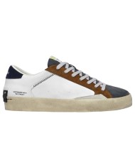 Sneaker Crime London Uomo Low Top  Distressed Leather White Slate Brown