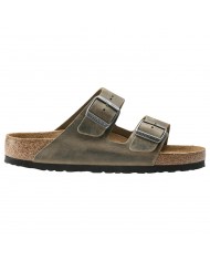 Sandalo Donna Unisex Birkenstock Arizona Plantare Morbido Pelle Oleata Faded Khaki