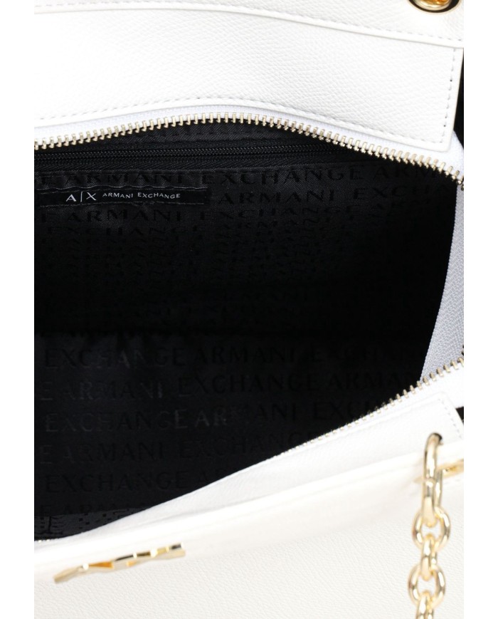 Borsa A Spalla Armani Exchange Donna Tote Bag A X Logo Leather White