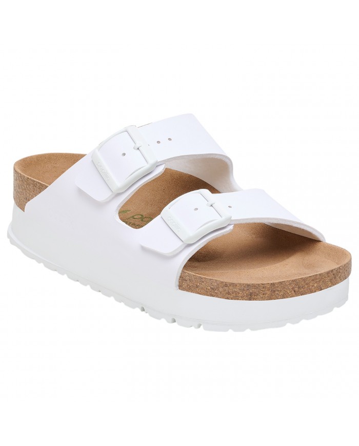 Sandalo Donna Unisex Birkenstock Linea Papilio Arizona Pap Flex Platform White