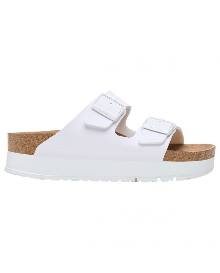 Sandalo Donna Unisex Birkenstock Linea Papilio Arizona Pap Flex Platform White