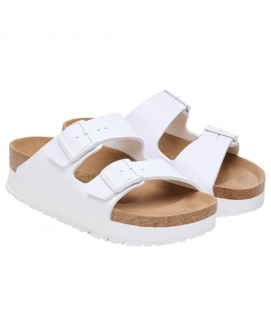Sandalo Donna Unisex Birkenstock Linea Papilio Arizona Pap Flex Platform White