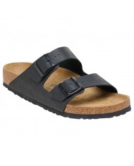 Sandalo Uomo Birkenstock Arizona Birko Flor Doppia Fascia in Pelle Saffiano Black