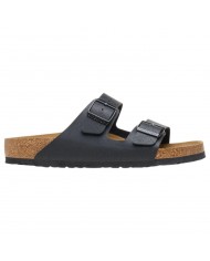 Sandalo Uomo Birkenstock Arizona Birko Flor Doppia Fascia in Pelle Saffiano Black