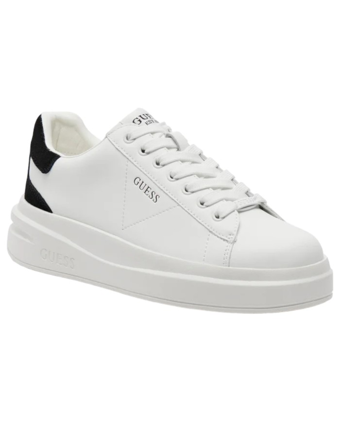 Sneaker Donna Unisex Guess Elba 4G Logo Leather White Black