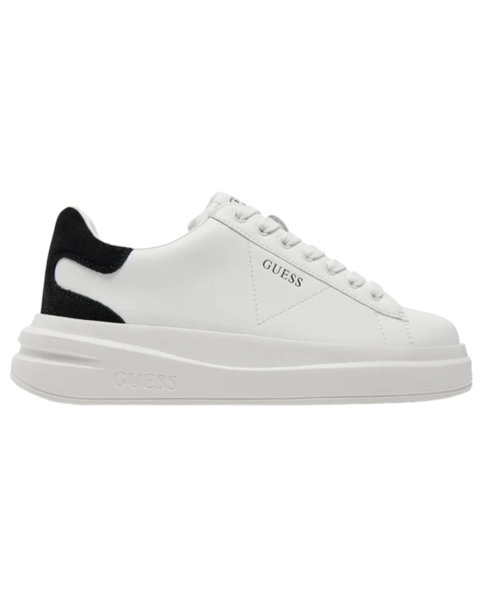 Sneaker Donna Unisex Guess Elba 4G Logo Leather White Black