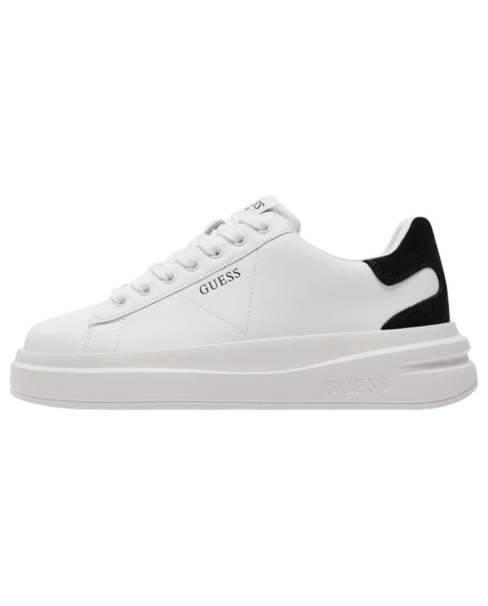Sneaker Donna Unisex Guess Elba 4G Logo Leather White Black