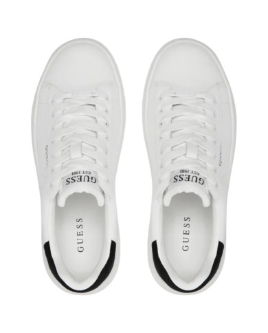 Sneaker Donna Unisex Guess Elba 4G Logo Leather White Black