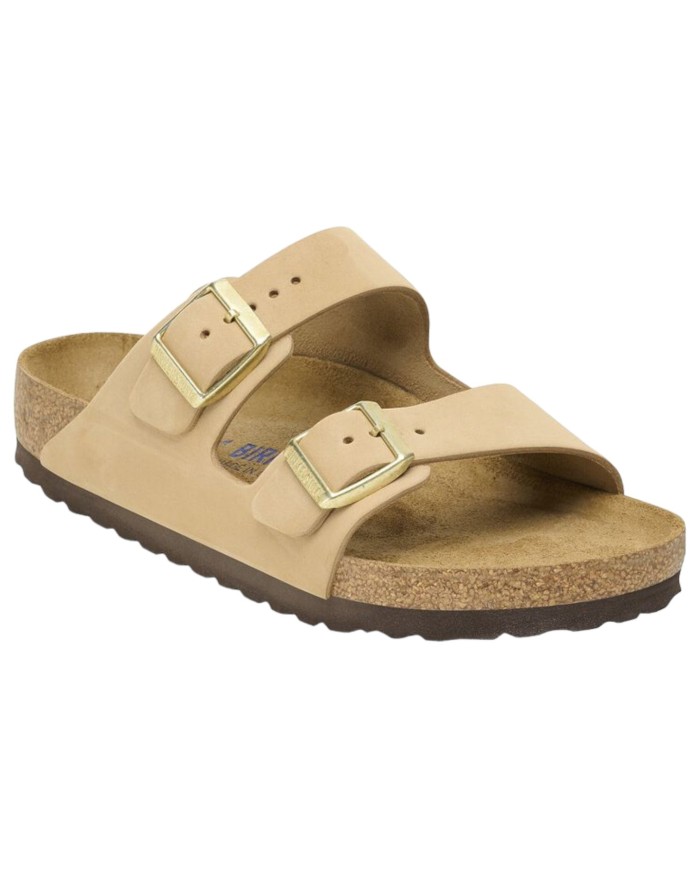 Sandalo Donna Birkenstock Arizona BS Doppia Fascia Sandcastle Plantare Morbido Beige