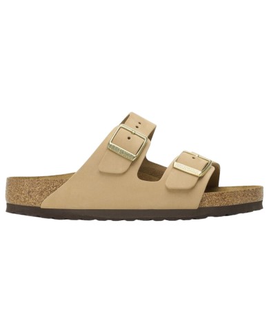 Sandalo Donna Birkenstock Arizona BS Doppia Fascia Sandcastle Plantare Morbido Beige