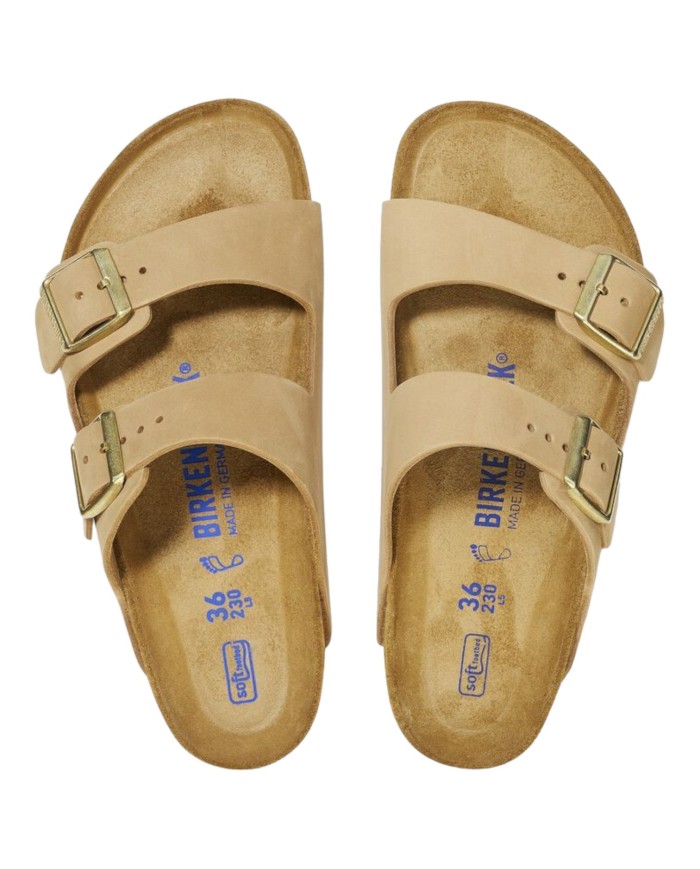 Sandalo Donna Birkenstock Arizona BS Doppia Fascia Sandcastle Plantare Morbido Beige