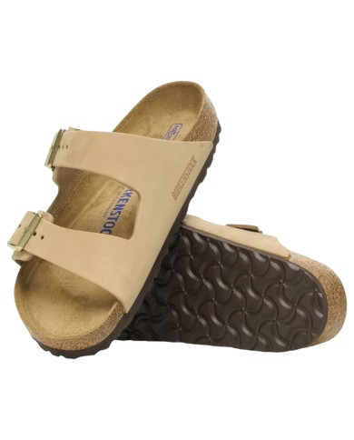 Sandalo Donna Birkenstock Arizona BS Doppia Fascia Sandcastle Plantare Morbido Beige