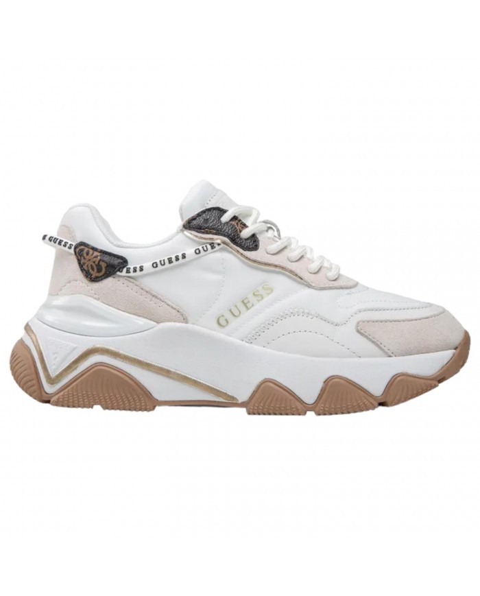 Sneaker Donna Guess Runner Micola Guess Logo Leather White