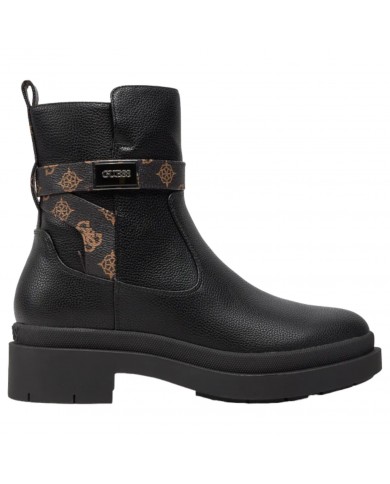 Stivaletto Donna Guess Ovelle 4G Logo Tronchetto Leather Black Brown