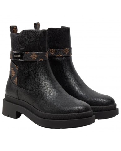 Stivaletto Donna Guess Ovelle 4G Logo Tronchetto Leather Black Brown