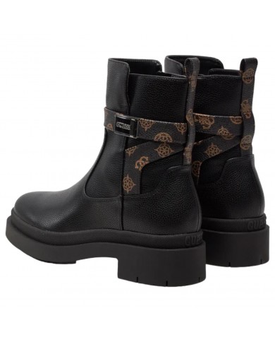 Stivaletto Donna Guess Ovelle 4G Logo Tronchetto Leather Black Brown