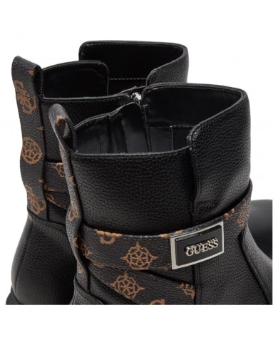 Stivaletto Donna Guess Ovelle 4G Logo Tronchetto Leather Black Brown